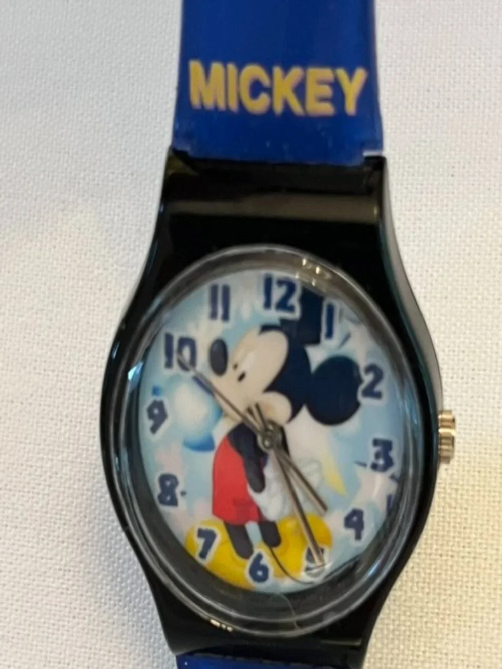 MICKEY MOUSE | Vintage Watch Blue Silicone Band-NEW Battery-EUC